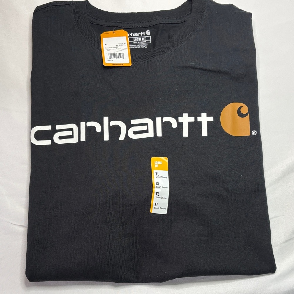 Carhartt Black Short Sleeve Tee with Gold Logo